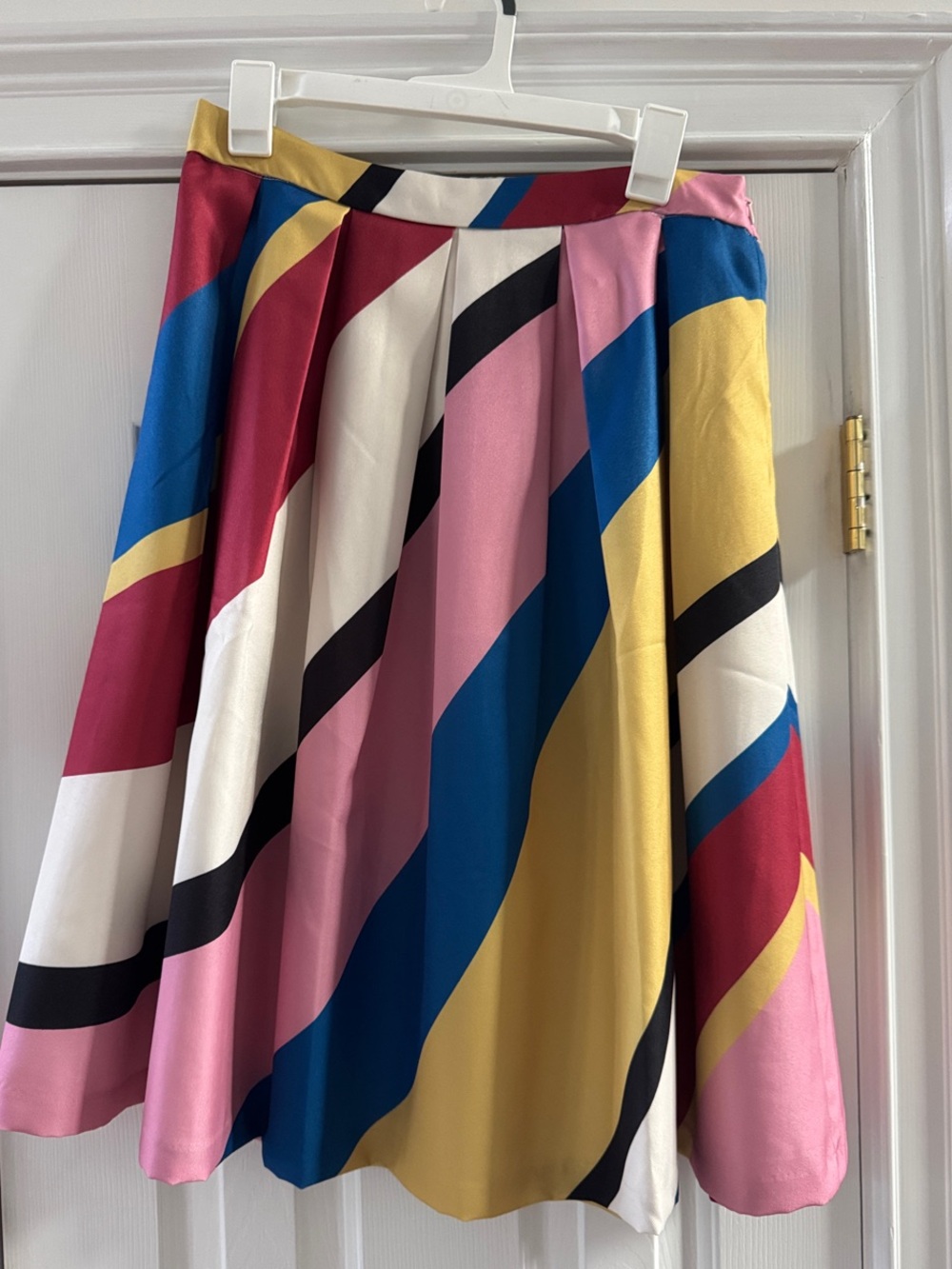 Bold Colorblock Circle Skirt in Pink, Blue & Yellow